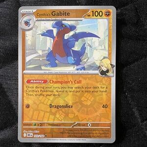 Cynthia's Gabite Trading Card - Blue and Red